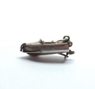 Vintage Charm Speedboat Opens To Anchor And Rope 925 Sterling Silver 3.  9g