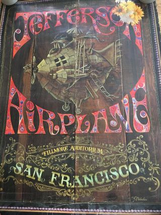 Vintage Jefferson Airplane Fillmore Auditorium San Fran Promo Poster
