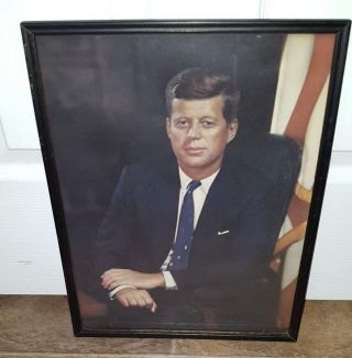 Vintage John F Kennedy Jfk Framed Portrait Photo By Fabian Bachrach