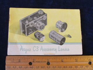 Vintage 1955 Argus C3 Camera Accessory Lens Booklet Q556 2