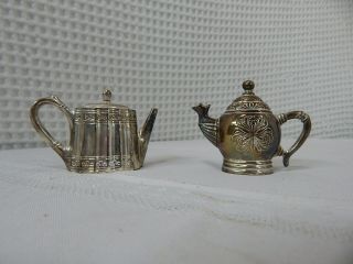 Vintage Mini Godinger Silver Art Co.  Tea Pot Salt & Pepper Shakers Set
