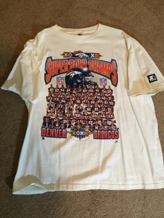 Vintage Starter 1998 Denver Broncos Bowl Champion T Shirt Men’s Xl