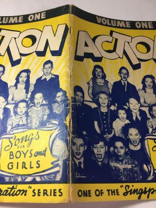 VTG ACTION SONGS FOR BOYS AND GIRLS Singspiration Series Volume 1 1944 5