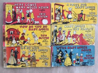 6 Rare Mary Mouse Enid Blyton Comic Strip Books 1st Ed All 1940’s