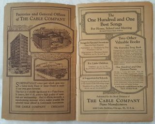 Vintage 1925 The One Hundred and One Best Songs Book The Cable Company Chicago 2