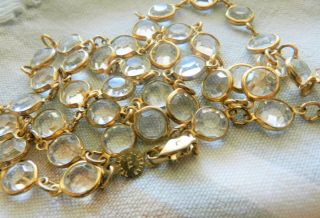 Vintage Clear Bezel Set Swarovski Austrian Crystal Necklace