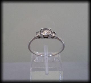 Vintage 925 Solid Sterling Silver And Cubic Zirconia Trilogy Band Ring
