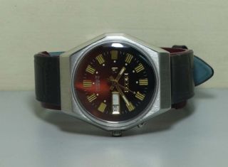 Vintage Ricoh Automatic Day Date Mens Stainless Steel Wrist Watch Old r278 2
