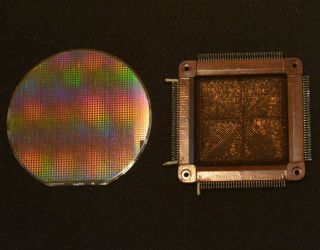 Magnetic Core Memory,  2n1613 Transistor,  Plus 6 Inch Silicon Wafer Of Sram Chips