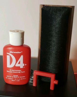 Vintage Discwasher D4 Vinyl Record Cleaning Kit Lp Cleaner Pad Solution Fluid