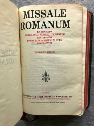 Missale Romanum 12 (No 2392) Editio Iuxta Typicam Benziger Brothers 1963 7