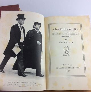 John D.  Rockefeller 1st Ed.  American Enterprise 2 Volume Set Allan Nevins Signed 8