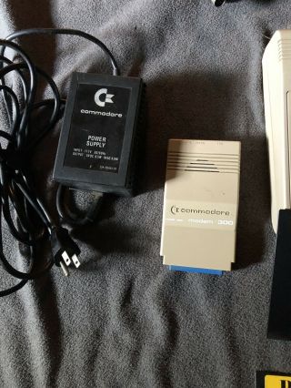 Commodore 64 Computer W/ 1541 Floppy Drive,  Datacasette,  Modem,  Software & Cords 3