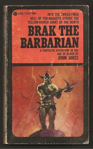 Vintage Frazetta Pb; Brak The Barbarian By John Jakes Vg Avon 1968 1st Pr.