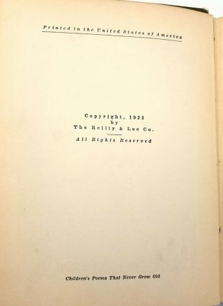Children ' s Poems That Never Grow Old Clement Benoit & John Neill 1st Ed HC 1922 2