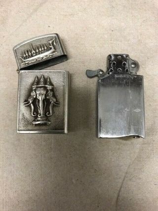 Vintage Sterling Silver Lighter with three headed elephant 3