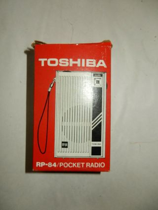Vintage Toshiba Pocket Radio - Rp - 84 With Card