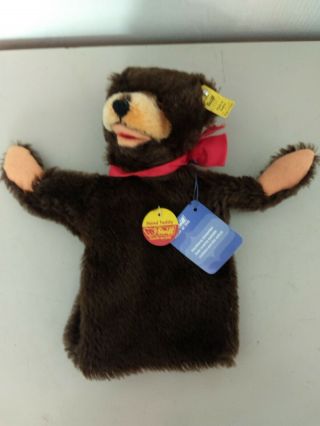 Steiff Vintage Hand Puppet Hand Teddy With Tags