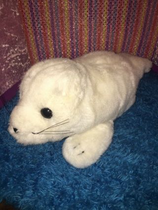 Vguc - Vntg - 14” 1985 Dakin White Seal Puppet Plush Stuffed Full Body Baby Pup