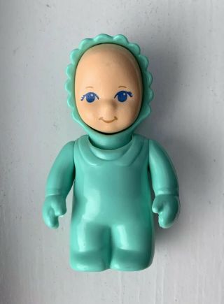 90s Vintage Little Tikes Dollhouse Teal Green Aqua Baby Infant