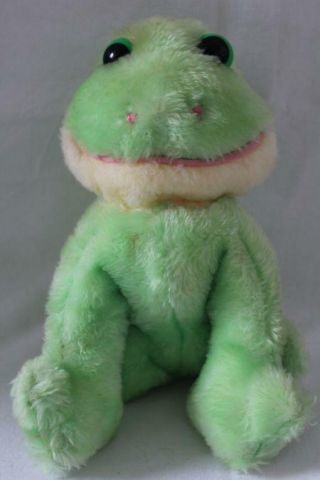 Vtg Eden Toys Soft Stuffed Key Wind Musical Frog Plush/toy Green 9 " (z3)