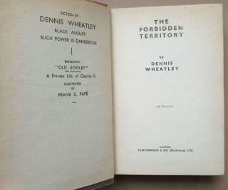 Dennis Wheatley - The Forbidden Territory - 1934 UK HB DJ 5