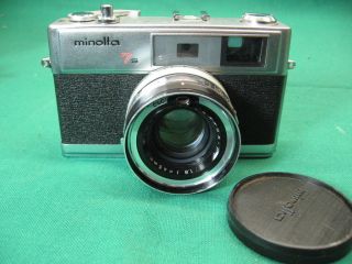 Minolta Hi - Matic 7s,  35mm Rangefinder Film Camera W/45mm F/1.  8 Lens 478048