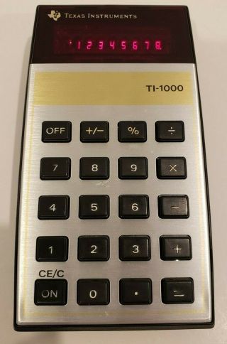 Vintage Texas Instruments Ti - 1000 Red Led 5 Function Calculator 1977