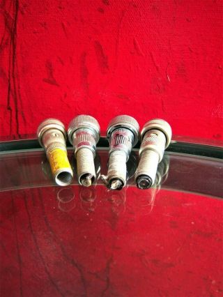 Four Vintage 1950 ' s microphone cable 5/8 amphenol connectors Switchcraft old 7 4