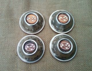 Classic Subaru Steel Wheel Center Caps Brat Dl Gl Set Of 4 (four) Vintage