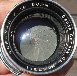 Canon Range Finder 50mm f/1.  9 Serenar Japan Leica M39 LTM Screw mount lens 8