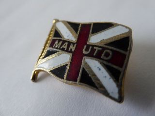 Vintage Manchester United Pin Badge Pin Bent Does Not Close Properly Union Jack