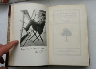 1897,  Following the Equator by Mark Twain,  Amer Pub Co LEATHER,  1st Edition 5