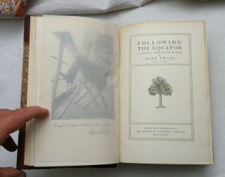 1897,  Following the Equator by Mark Twain,  Amer Pub Co LEATHER,  1st Edition 6