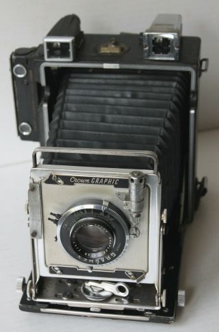 Graflex Pacemaker Crown Graphic 4x5 Large Format Camera,  Optar 135mm F/4.  7 Lens