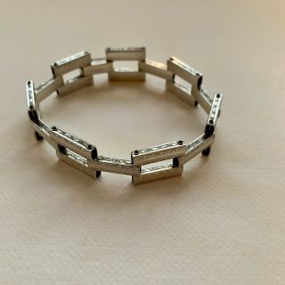 Vintage Unique Sterling Silver Link Bracelet 7.  5”