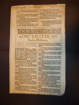 1611 King James Bible - 2 Title Pages - Hebrews and Philemon - 1st Ed.  - 1st Printing 2