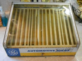 Vintage Ge General Electric Automotive Bulb Display Case Holder Metal