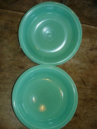 Set of 2 Vintage Fiesta Ware Soup Salad Cereal Bowls Green Homer Laughlin Co USA 3