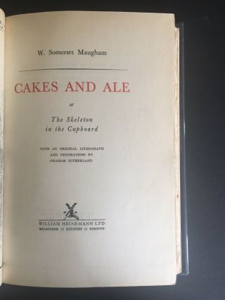 Cakes and Ale W.  Somerset Maugham Signed Limited Illustrated Graham Sutherland 2