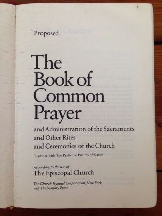 Episcopal Church Proposed Book of Common Prayer Sacrament Ceremony Instructional 5