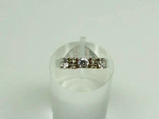 Gorgeous Vintage Sterling Silver Cubic Zirconia Trilogy Cocktail Ring Size K