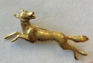 Vintage Burberry Fox Brooch Gold Tone Never Worn