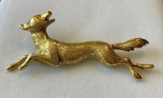 Vintage Burberry Fox Brooch Gold Tone Never Worn 2