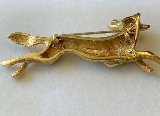 Vintage Burberry Fox Brooch Gold Tone Never Worn 4