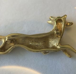 Vintage Burberry Fox Brooch Gold Tone Never Worn 5