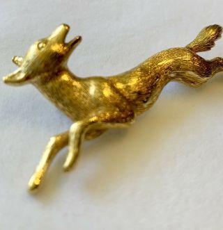 Vintage Burberry Fox Brooch Gold Tone Never Worn 6