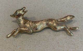 Vintage Burberry Fox Brooch Gold Tone Never Worn 8