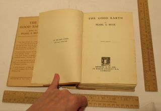 The GOOD EARTH - PEARL S BUCK - 1931 Second Edition - METHUEN & CO LTD - hb w/dj 5