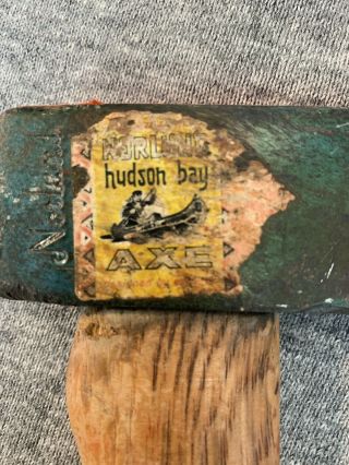 Vintage Norlund Hudson Bay Camp Axe Hatchet With Label 3
